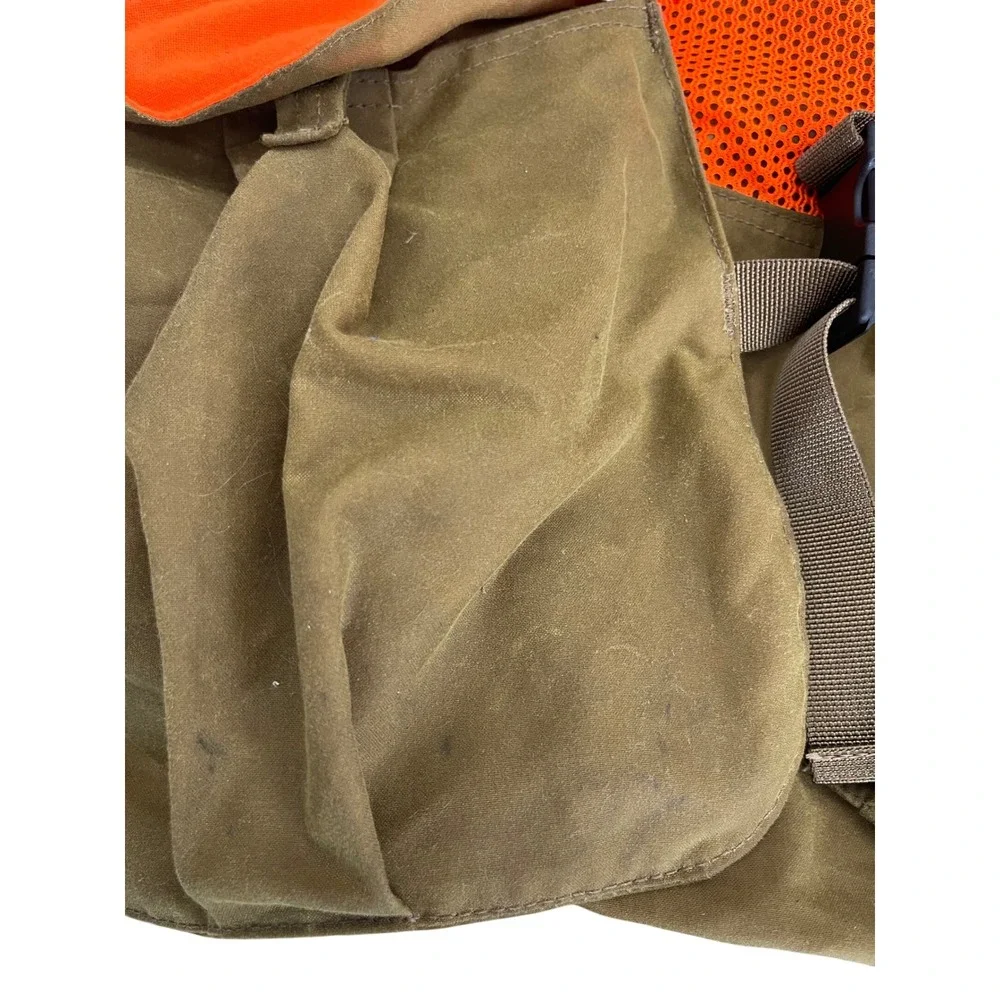 Filson Mens Upland Strap Vest Otter Green Blaze Orange Hunting Game Bag XL XXL